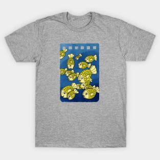 Flat, golden fish in a pack T-Shirt